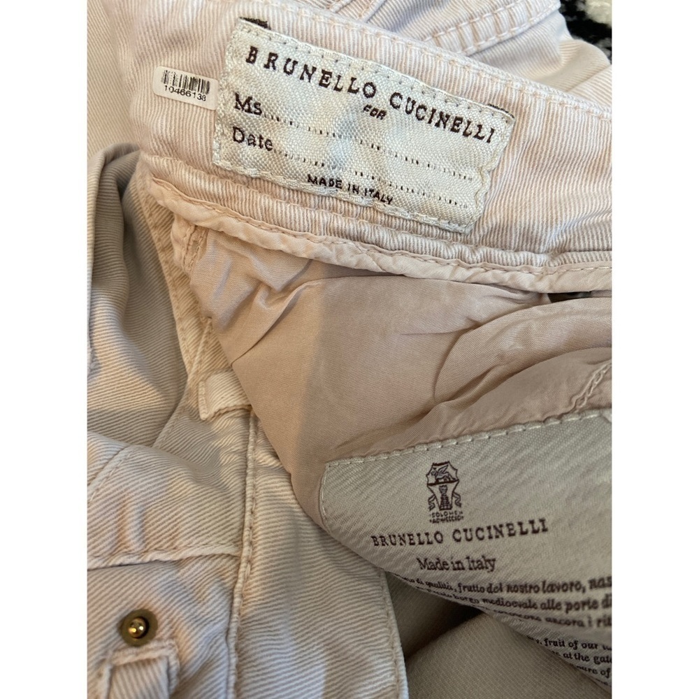 Brunello Cucinelli Light Pink Straight Leg Denim Pants Size 10 - Picture 5 of 9